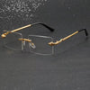 1 Pair of Men's Metal Rectangular Frameless glasses