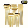 30pcs Heavy-Duty Golden Stainless Steel Cutleries