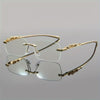 1pc Men's Fashion Trendy Leopard Head Rimless Glasses