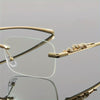 1pc Men's Fashion Trendy Leopard Head Rimless Glasses