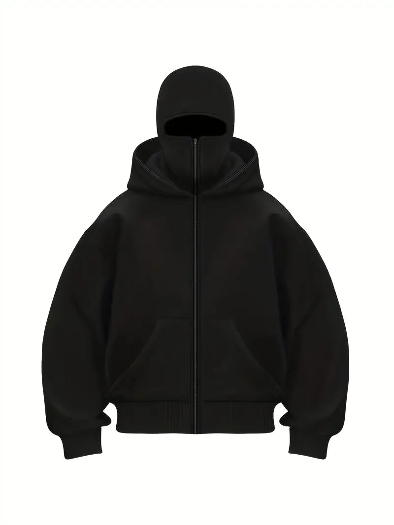 Autumn winter men solid hooded sweater