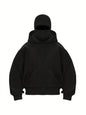 Autumn winter men solid hooded sweater