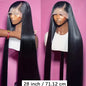 200% Density, 28-Inch Long Straight Lace Front Wigs with a 13X4 HD Transparent Black Lace.