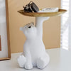 White Resin Polar Bear Storage Tray Decoration