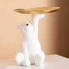 White Resin Polar Bear Storage Tray Decoration