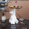 White Resin Polar Bear Storage Tray Decoration