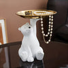 White Resin Polar Bear Storage Tray Decoration