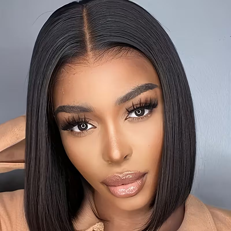 Women's Glueless Lace Front Human Hair Wig - 4x4 Straight Bob Style