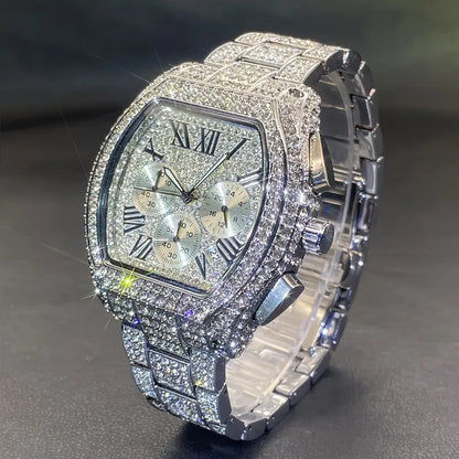 Iced out quartz watch
