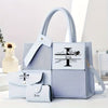 Personalized Rose Letter Custom Name 3pcs Set. New Color Block High-end Fashion Tote Bag Large Capacity Shoulder Bag