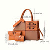 Personalized Rose Letter Custom Name 3pcs Set. New Color Block High-end Fashion Tote Bag Large Capacity Shoulder Bag