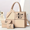 Personalized Rose Letter Custom Name 3pcs Set. New Color Block High-end Fashion Tote Bag Large Capacity Shoulder Bag