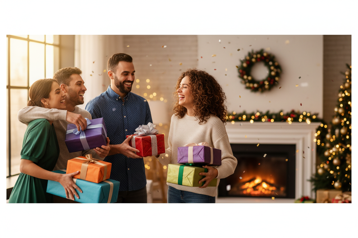 Generate a banner of sharing gifts