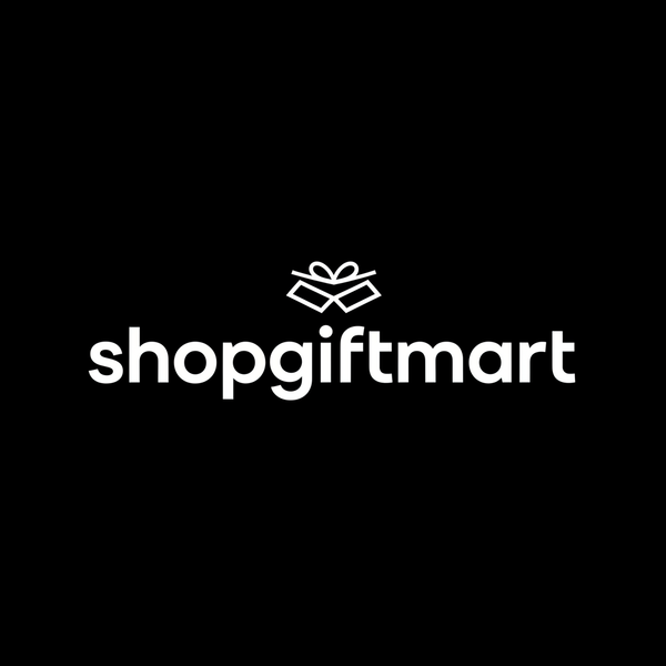 Generate a logo for a store named shopgiftmart the logo should be suitable for a black background with no frame or width on it