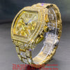 MISSFOX Men's Iced Out Quartz Watch Rhinestone Embellished