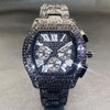 MISSFOX Men's Iced Out Quartz Watch Rhinestone Embellished